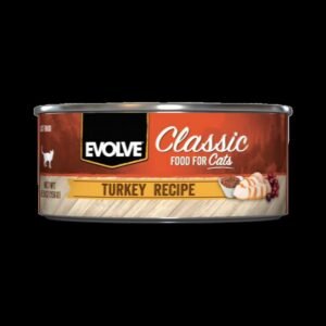 EVOLVE CAT CLASSIC LATA TURKEY PAVO 5.5 OZ 156 GR Evolve alimento mascotas Skapets Colombia