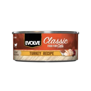 EVOLVE CAT CLASSIC LATA TURKEY PAVO 5.5 OZ 156 GR Evolve alimento mascotas Skapets Colombia