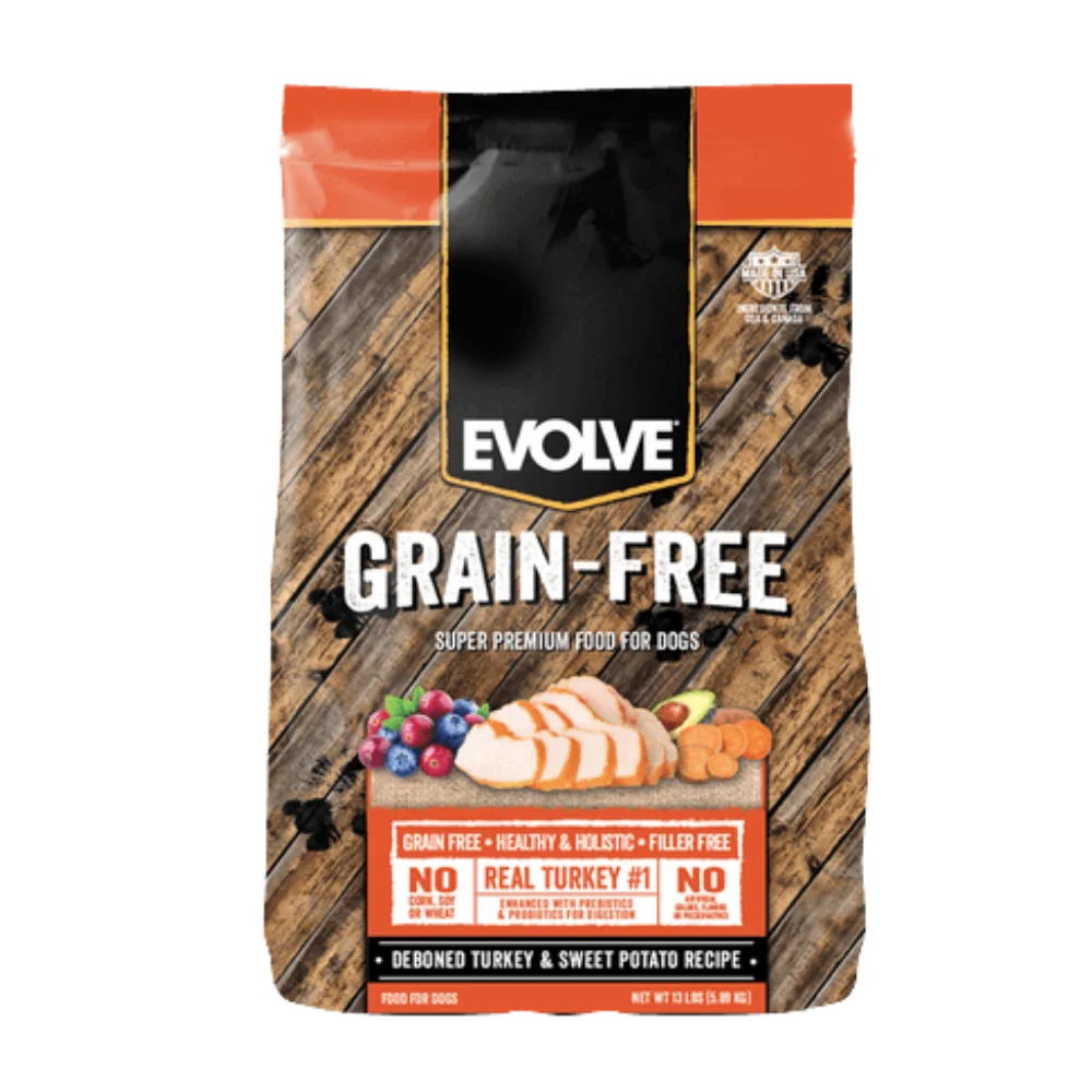 EVOLVE DOG GRAIN FREE PAVO X 13LB Evolve alimento mascotas Skapets Colombia