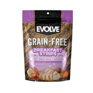 EVOLVE DOG SCNAK GRAIN FREE JERKY DESAYUNO PAVO TOCINETA 6 OZ 170 GR Evolve alimento mascotas Skapets Colombia