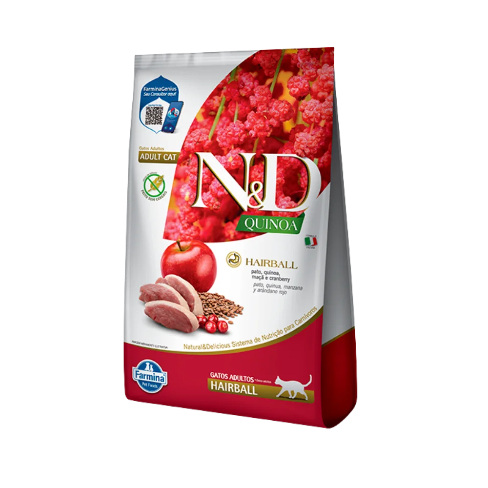 ND QUINOA F AD HAIRBALL X 1.5 KG Farmina N&D alimento mascotas Skapets Colombia